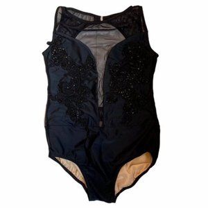 Dance Costume Black Cut Out Ilogear Size M